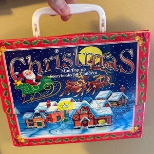 Christmas Pop Up Book Set 6 Mini Books Santa Reindeer Grandreams Hardcover VTG